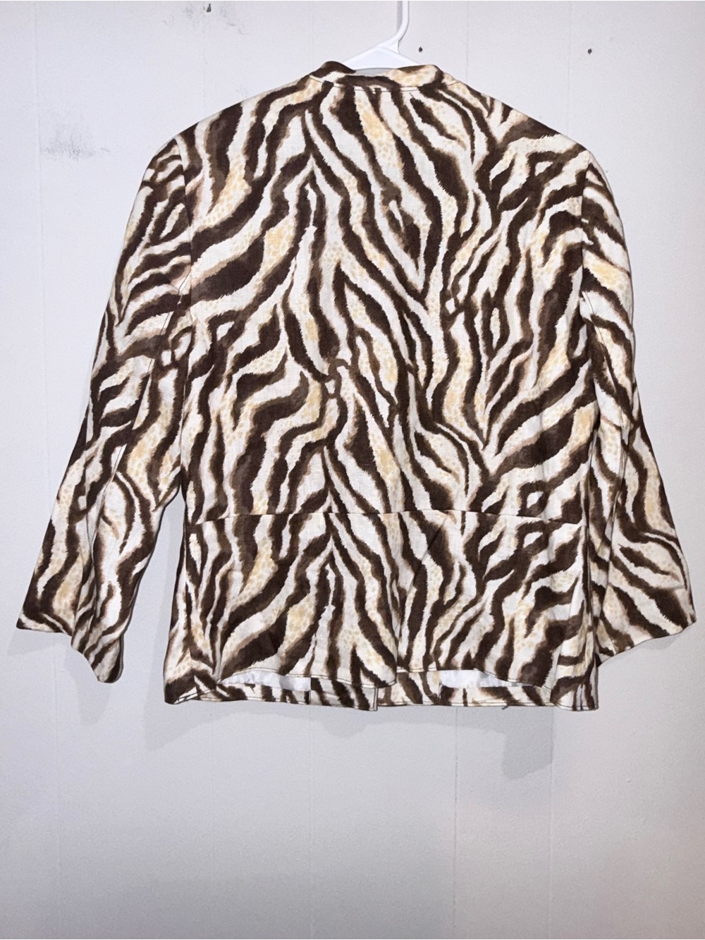 Rafaella Zebra Print 100% Linen Jacket Blazer Size 6 EUC - Picture 2 of 5